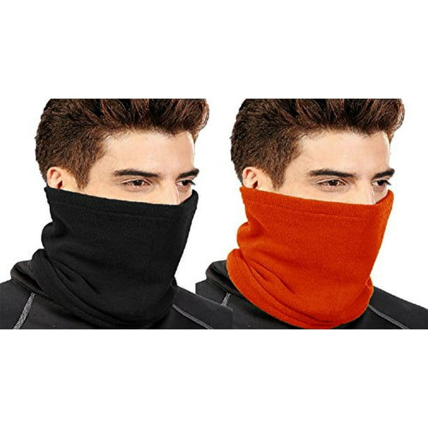 Brown/Orange Peach Couture Thick Knit One Hole Facemask Balaclava Snowboarding Biker Mask 